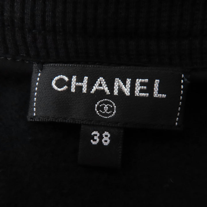 Very Good CHANEL sweat Gabriel COCO Mark Flocked Logo black cotton Women 38 P57408K07541