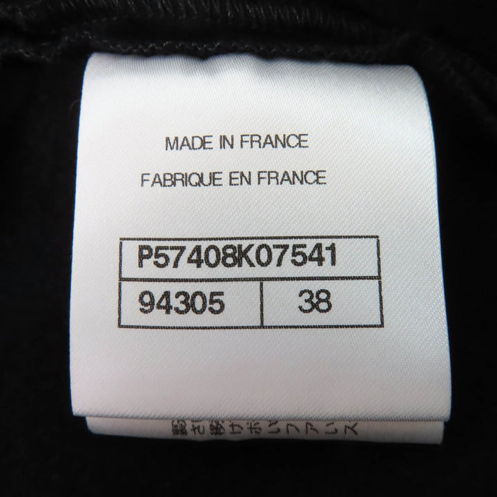 Very Good CHANEL sweat Gabriel COCO Mark Flocked Logo black cotton Women 38