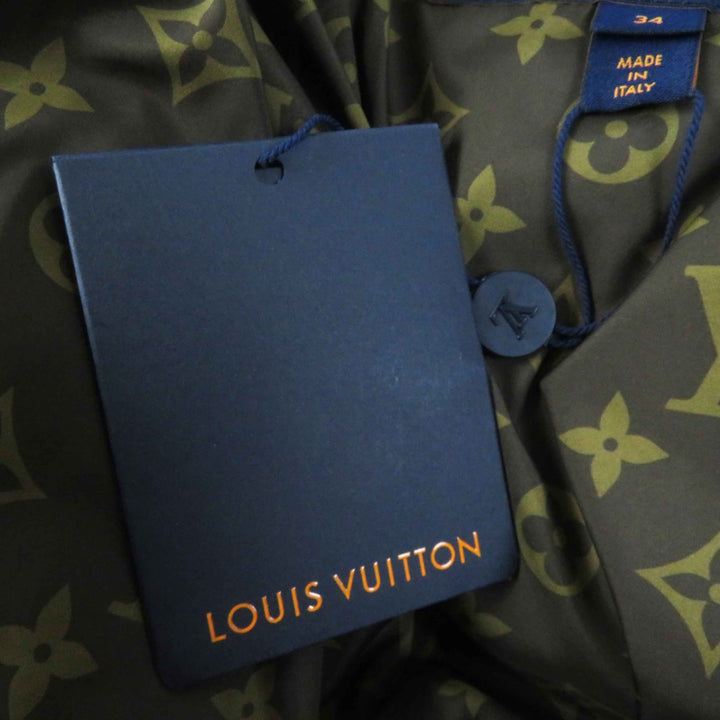 LOUIS VUITTON Down jacket Belted Monogram lining blue Nylon Women 34