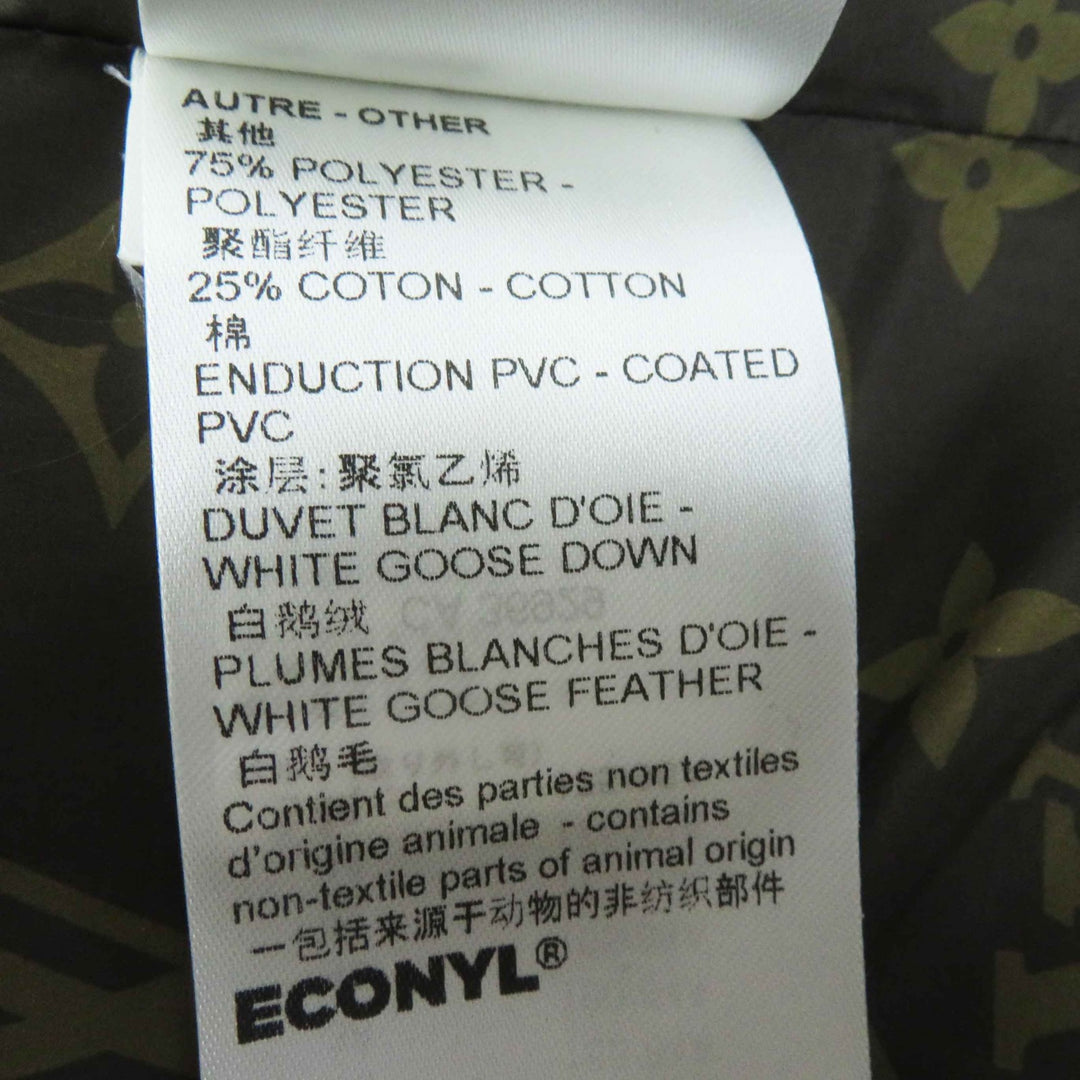 LOUIS VUITTON Down jacket Belted Monogram lining blue Nylon Women 34