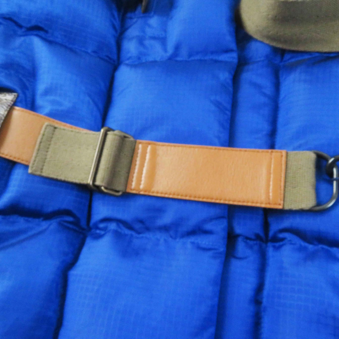 LOUIS VUITTON Down jacket Belted Monogram lining blue Nylon Women 34