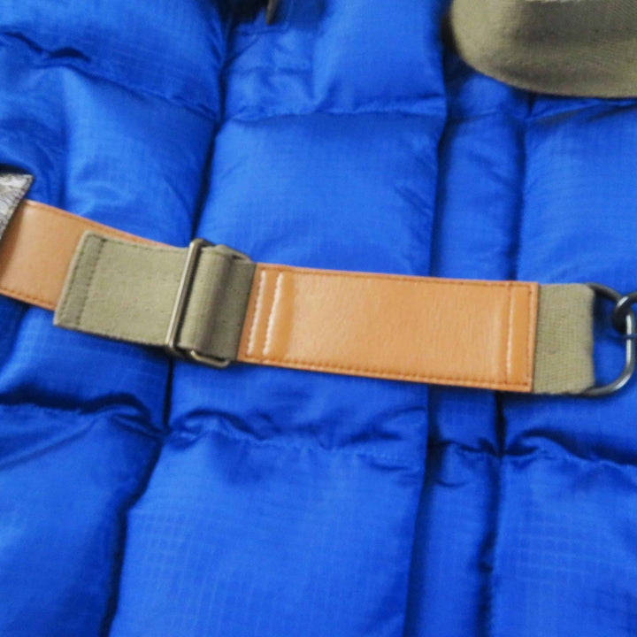 LOUIS VUITTON Down jacket Belted Monogram lining blue Nylon Women 34