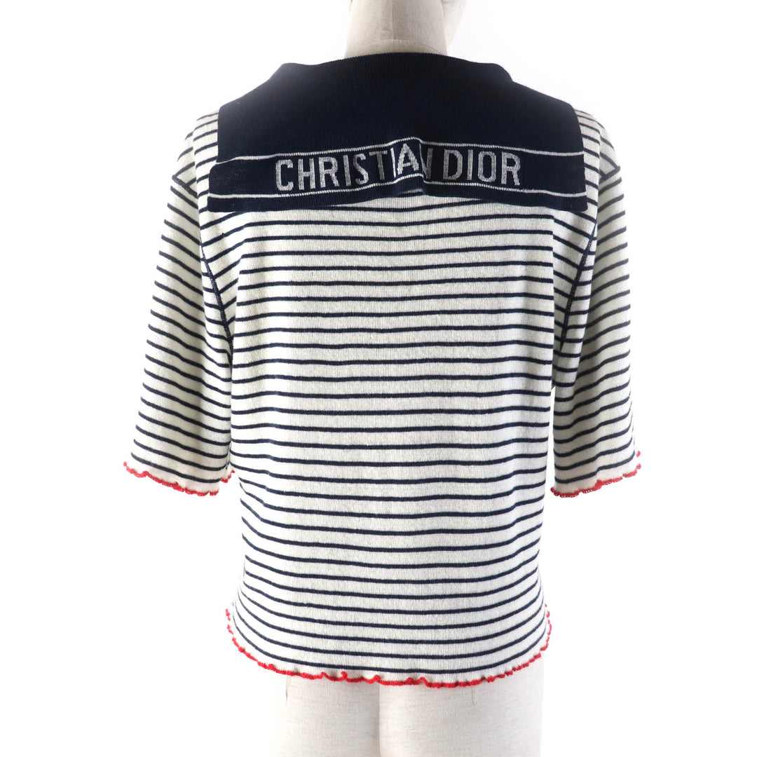 Great Christian Dior tops Sailor collar, knit Multi linen Women 46 444S67AM785