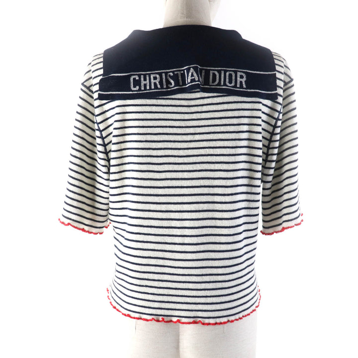 Great Christian Dior tops Sailor collar, knit Multi linen Women 46 444S67AM785