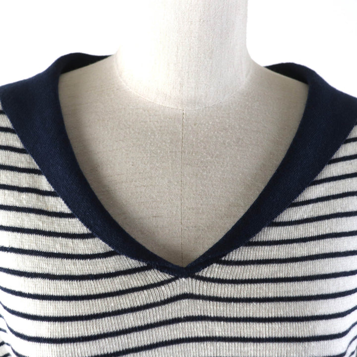 Great Christian Dior tops Sailor collar, knit Multi linen Women 46 444S67AM785