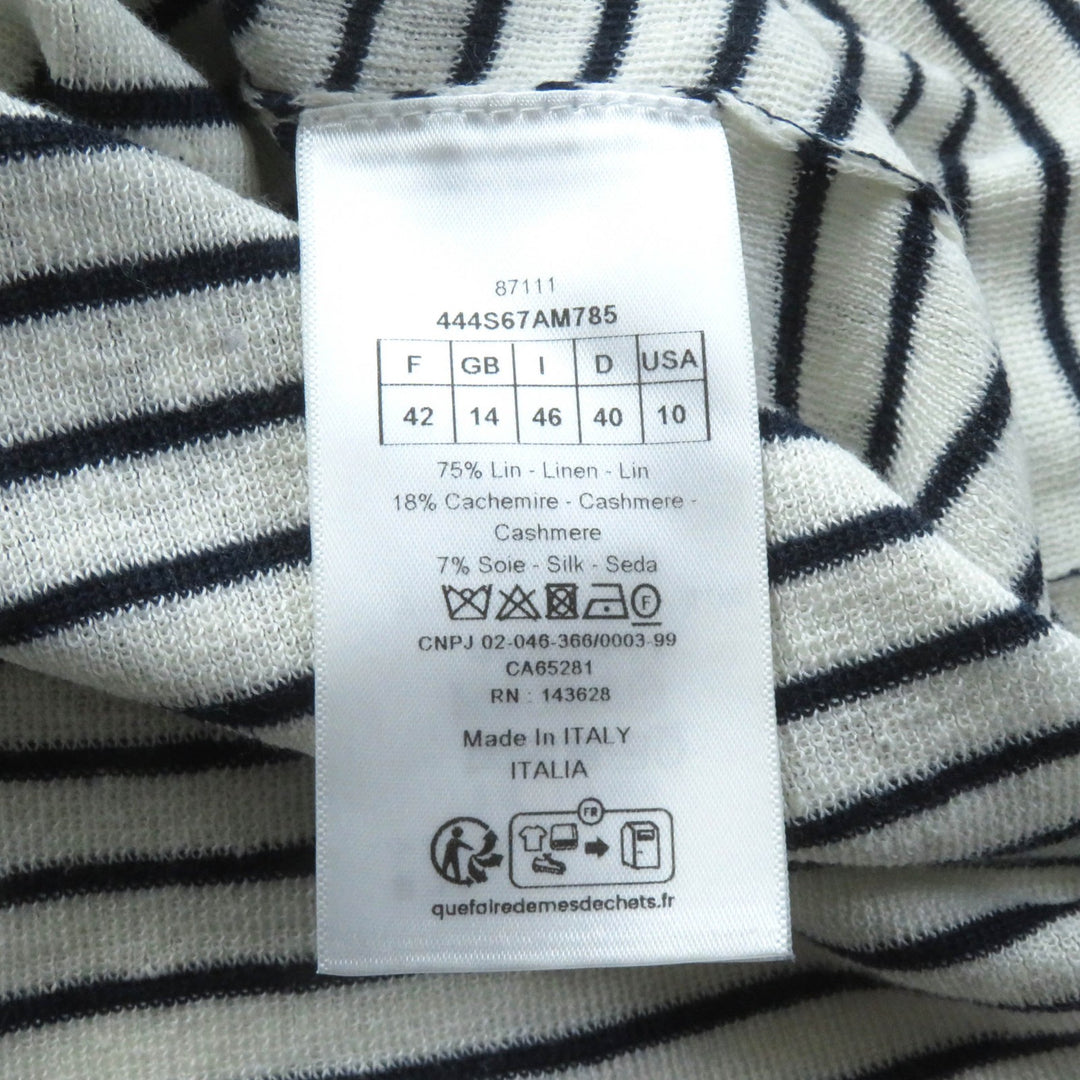Great Christian Dior tops Sailor collar, knit Multi linen Women 46 444S67AM785