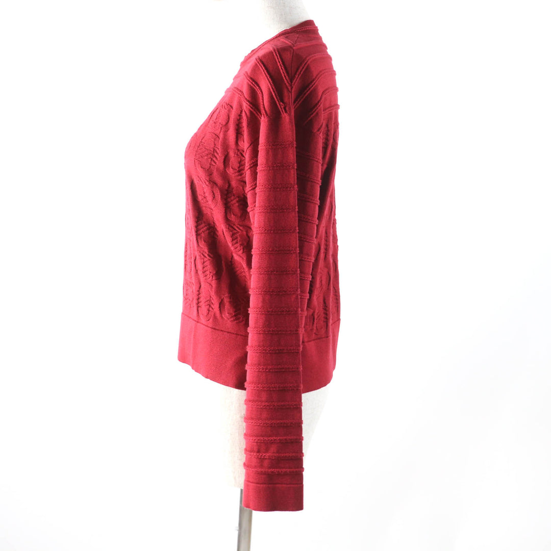 Excellent HERMES knit Chaine d'Ancre Wide Sleeve Red series silk Women 34 3E2614D3