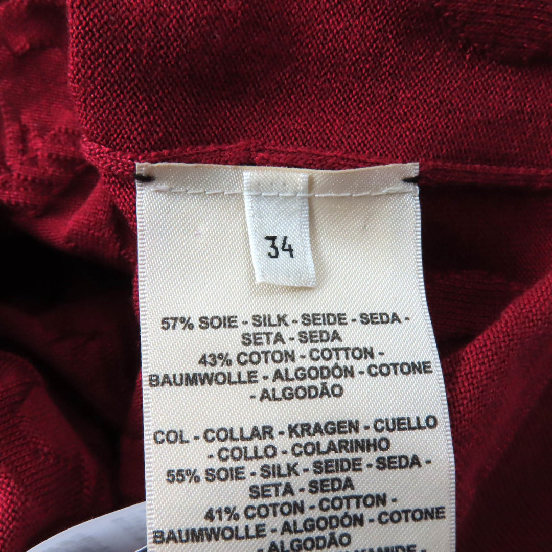 Excellent HERMES knit Chaine d'Ancre Wide Sleeve Red series silk Women 34 3E2614D3