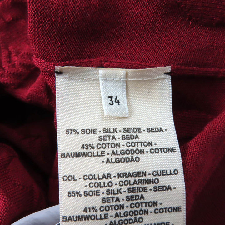 Excellent HERMES knit Chaine d'Ancre Wide Sleeve Red series silk Women 34 3E2614D3