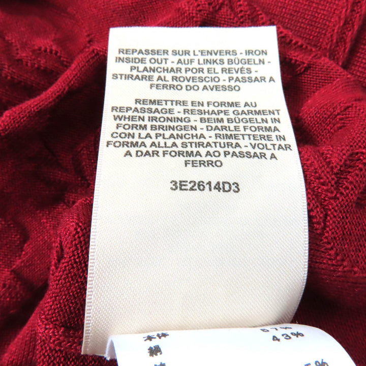 Excellent HERMES knit Chaine d'Ancre Wide Sleeve Red series silk Women 34