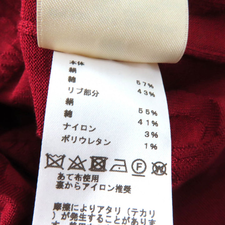 Excellent HERMES knit Chaine d'Ancre Wide Sleeve Red series silk Women 34