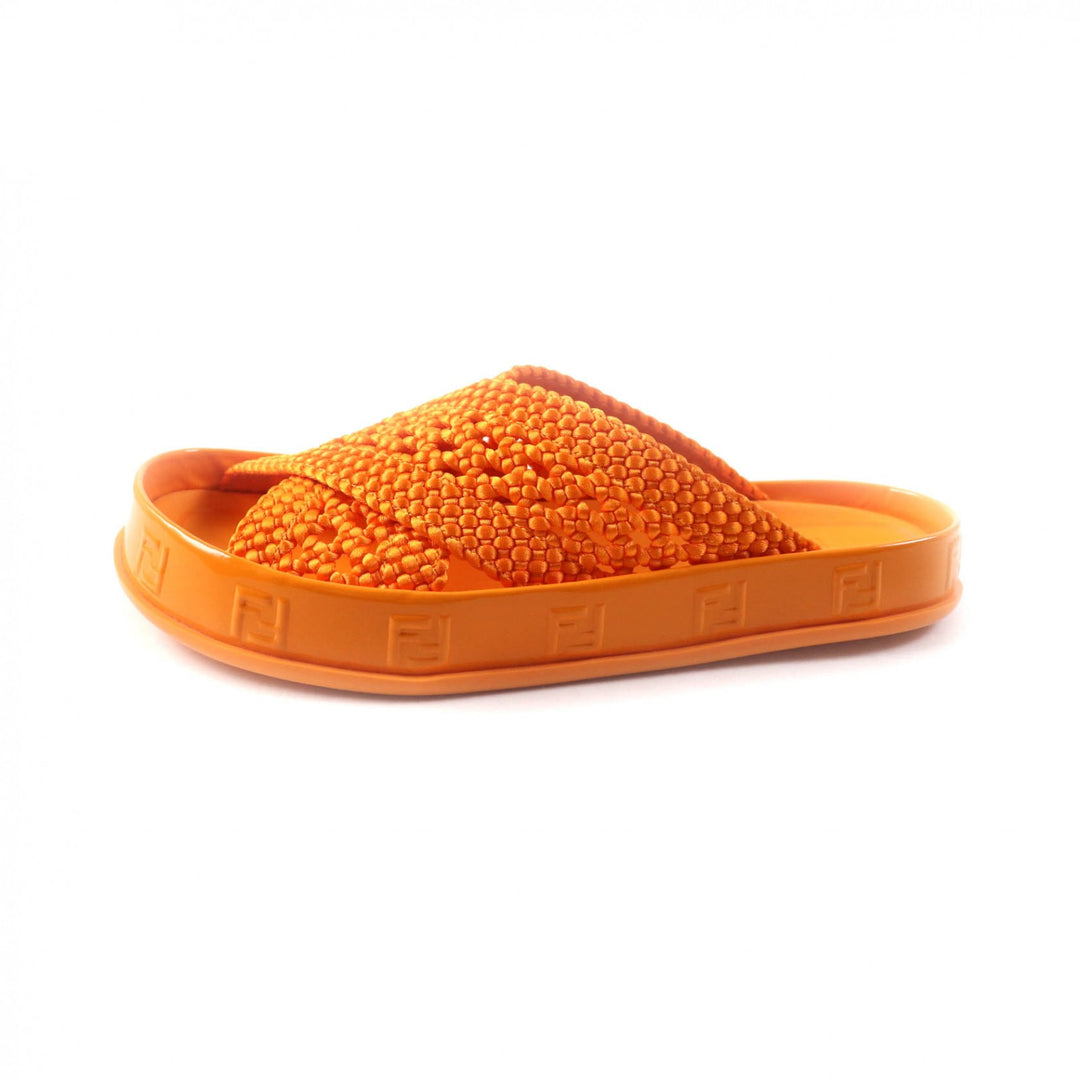 Excellent FENDI Sandals reflection ZUCCA SLIDE SANDALS FLAT Orange Women 36