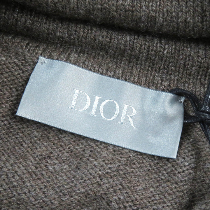 Pristine DIOR Parker knit with embroidered front logo cashmere mens M