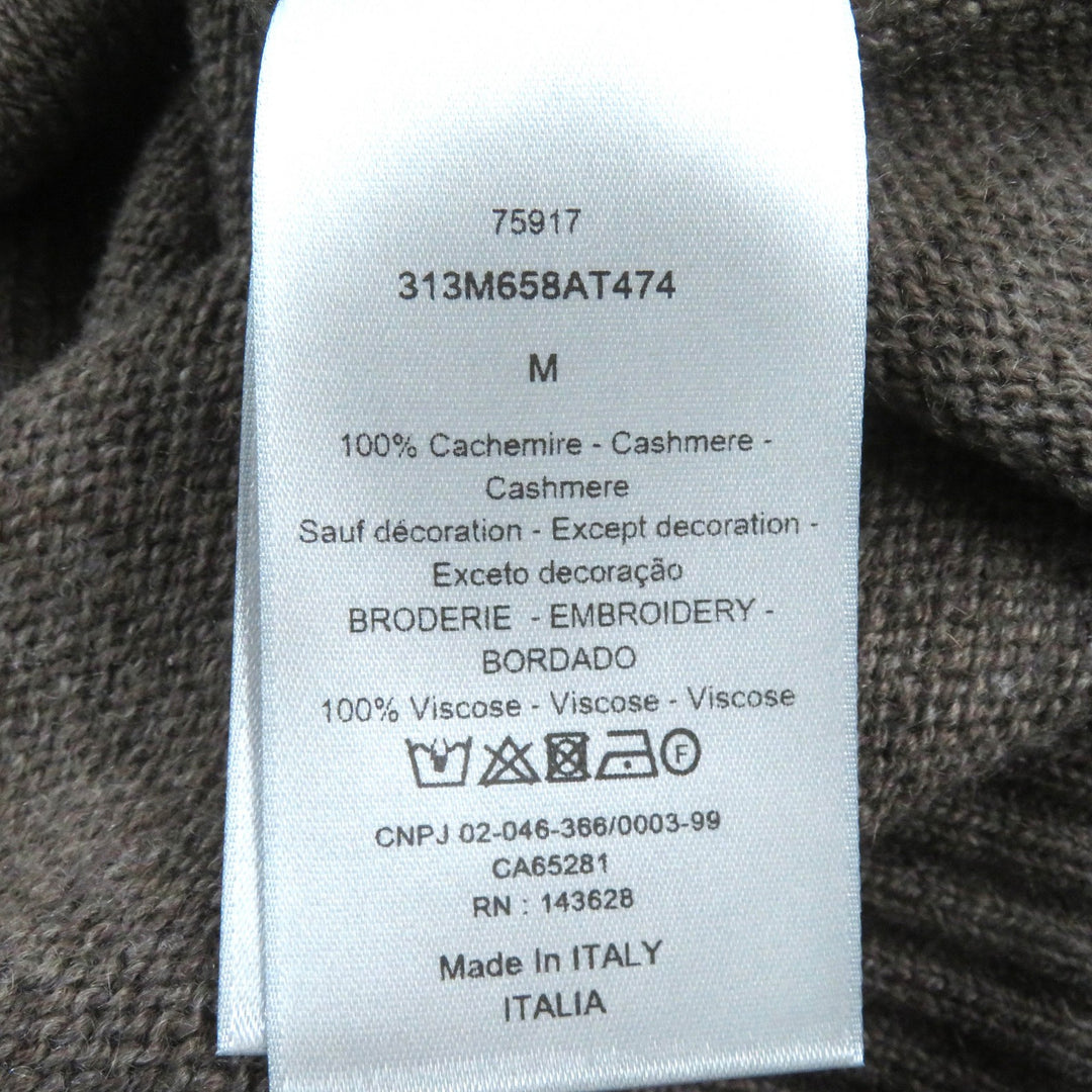 Pristine DIOR Parker knit with embroidered front logo cashmere mens M
