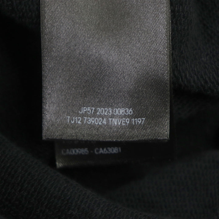 Great BALENCIAGA hoodie Distressed logo print large fit pullover black cotton 1