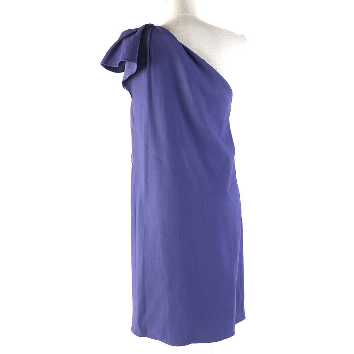 Pristine LANVIN one piece one belt sleeveless dress Purple blue system linen Women 38