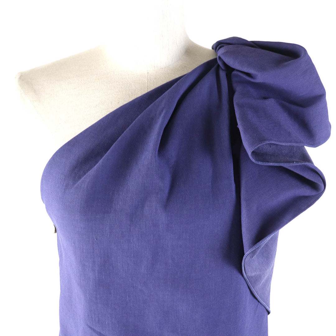 Pristine LANVIN one piece one belt sleeveless dress Purple blue system linen Women 38
