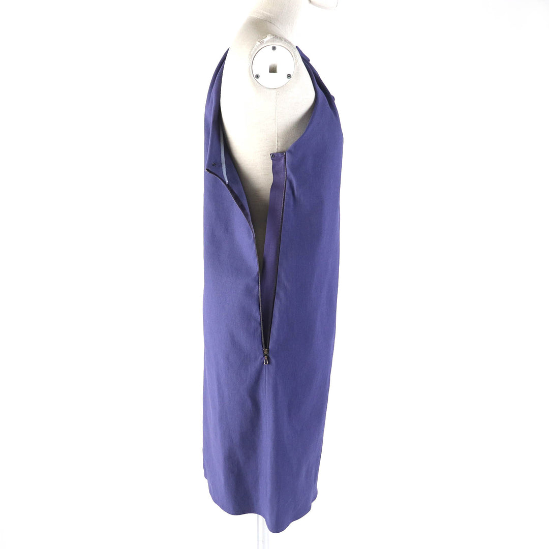 Pristine LANVIN one piece one belt sleeveless dress Purple blue system linen Women 38