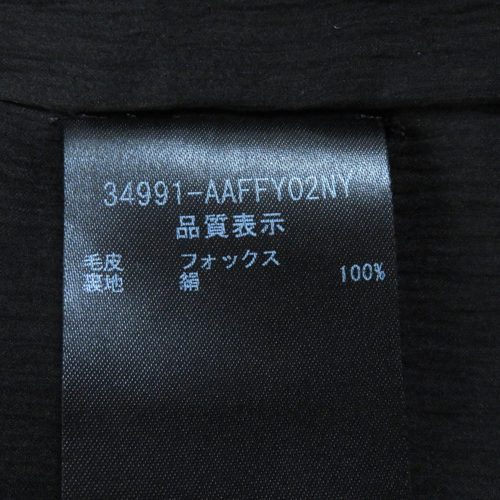 Excellent ADEAM genuine fur coat Half sleeve black Fox FOX Women 34991