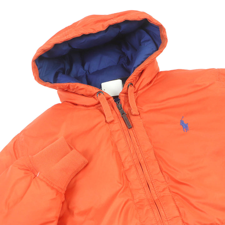 Pristine POLO RALPH LAUREN Down jacket Horse logo embroidered Orange mens M