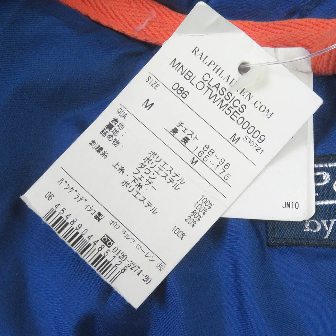 Pristine POLO RALPH LAUREN Down jacket Horse logo embroidered Orange polyester mens M