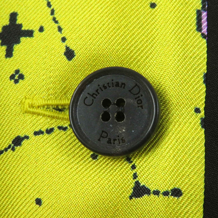 Pristine Christian Dior Short sleeve shirt Zodiac Pixel yellow silk Women 38
