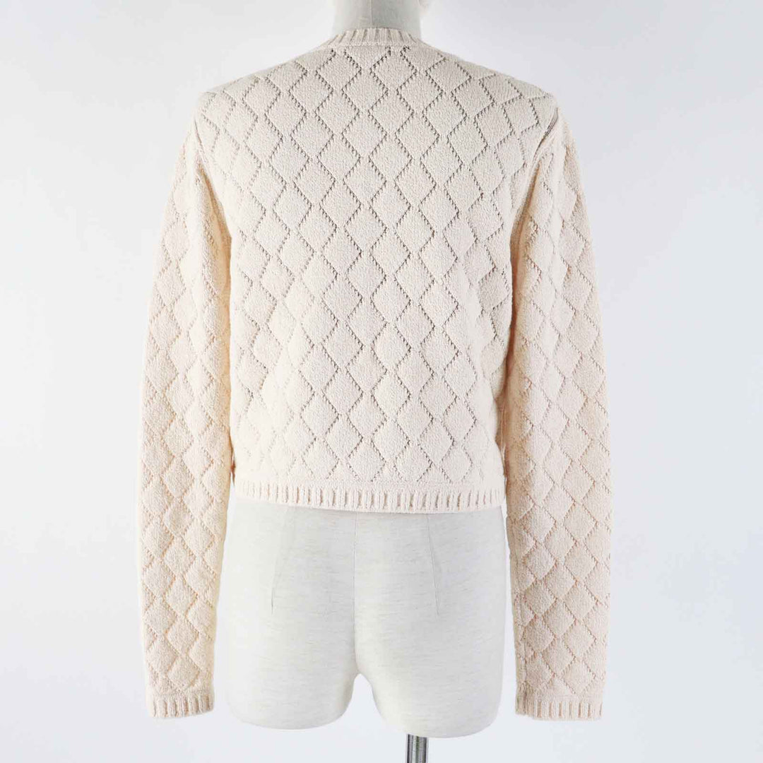 Excellent CHANEL cardigan Cropped length Light orange Women 36 23S P75071