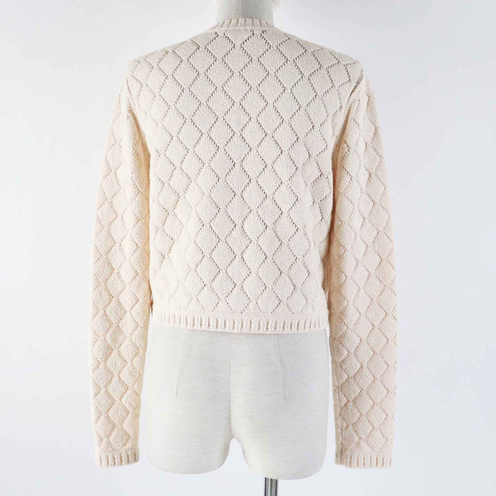 Excellent CHANEL cardigan Cropped length Light orange Women 36 23S P75071