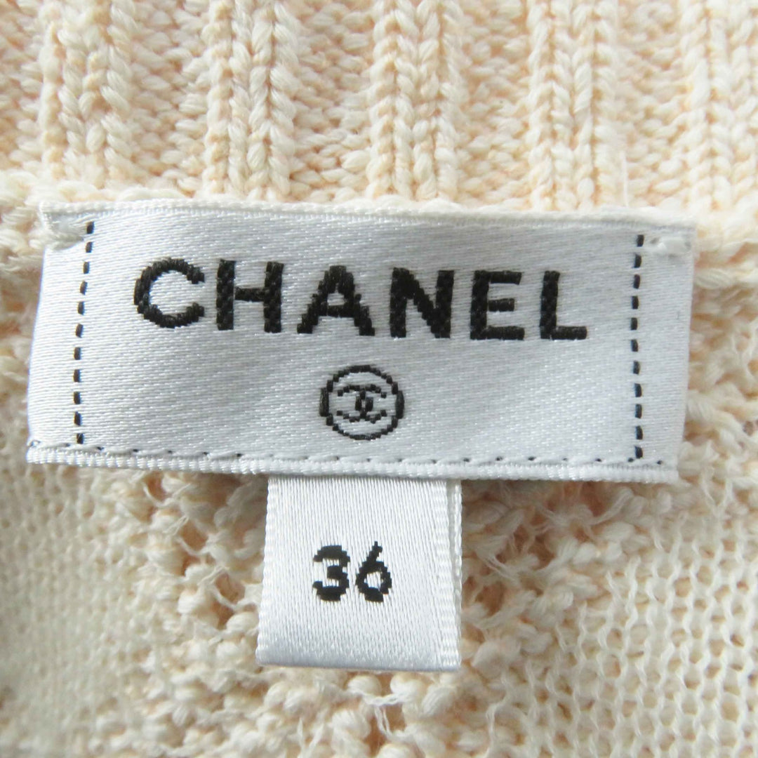 Excellent CHANEL cardigan Cropped length Light orange Women 36 23S P75071