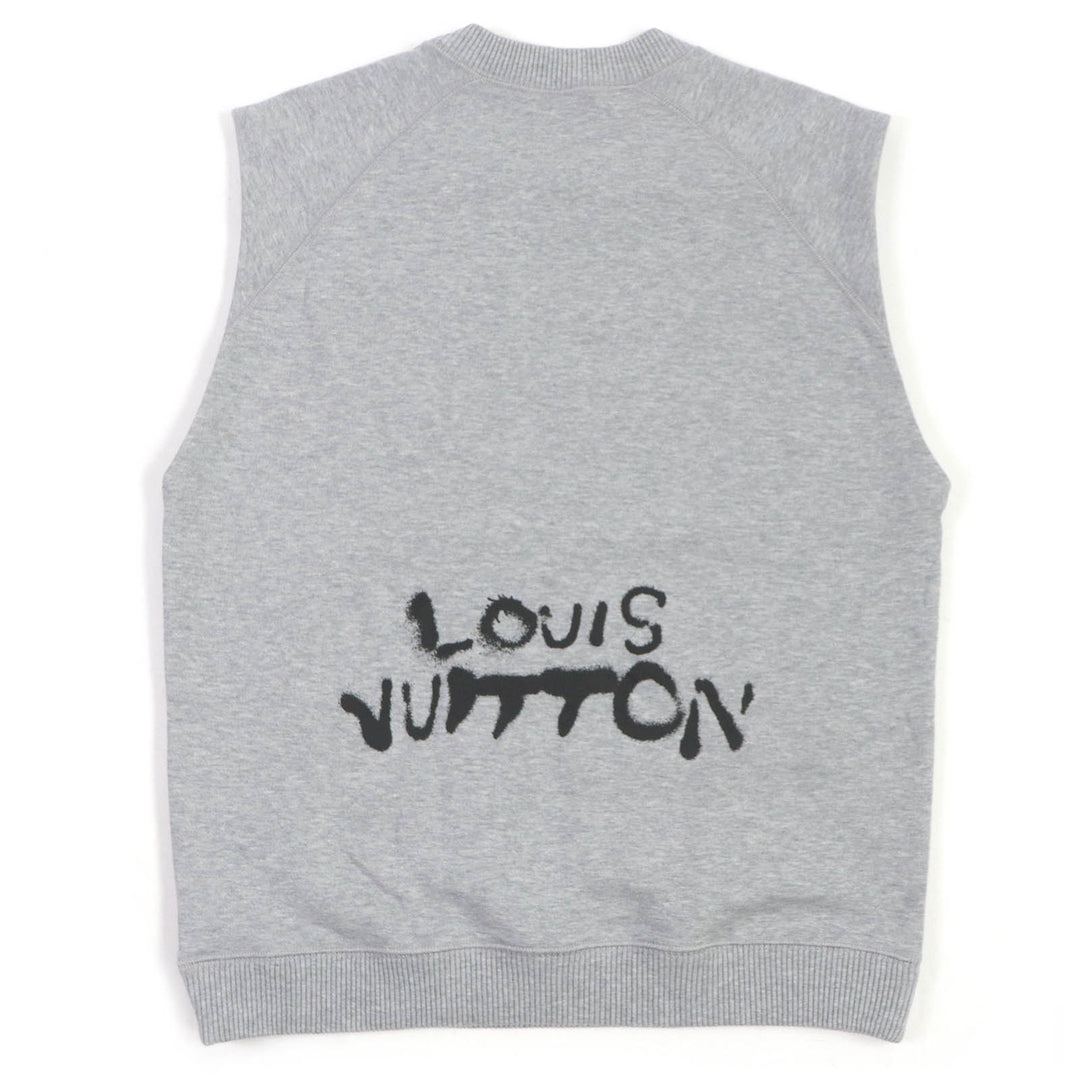 Pristine LOUIS VUITTON sweat Neon Working Man Sleeveless gray cotton mens S 1A972H