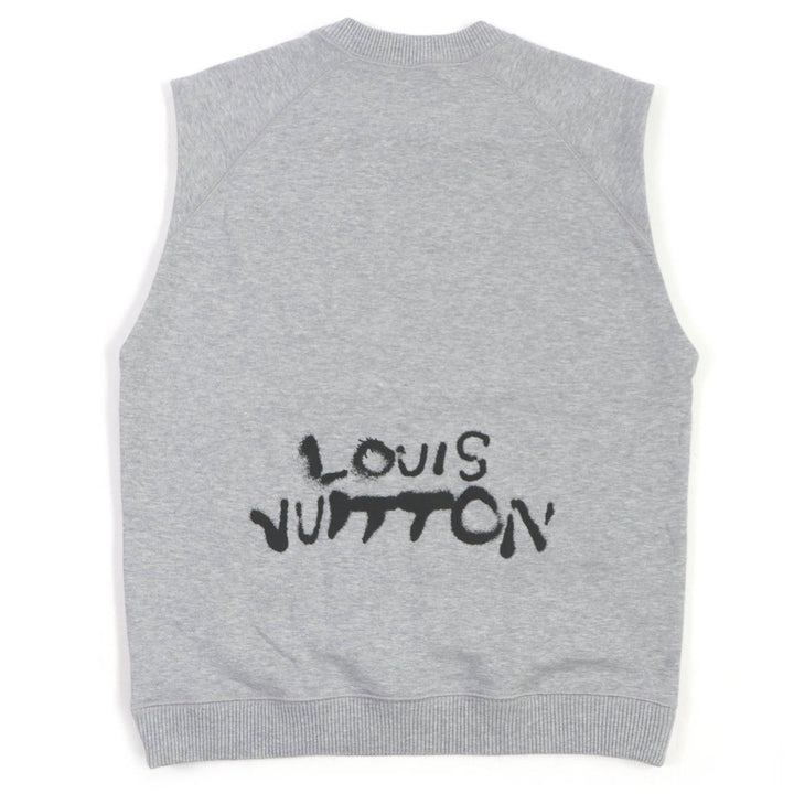 Pristine LOUIS VUITTON sweat Neon Working Man Sleeveless gray cotton mens S 1A972H
