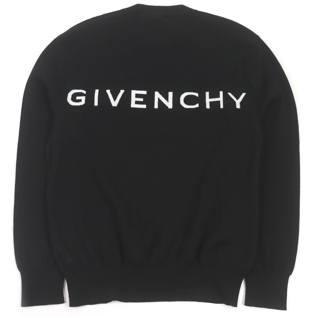 Excellent GIVENCHY×Disney sweater Oswald logo embroidery black cotton mens M BM90MS4YEB