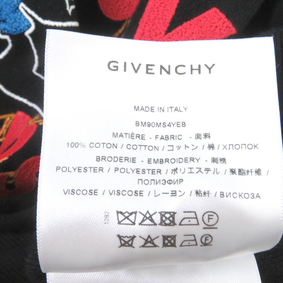 Excellent GIVENCHY×Disney sweater Oswald logo embroidery black cotton mens M BM90MS4YEB