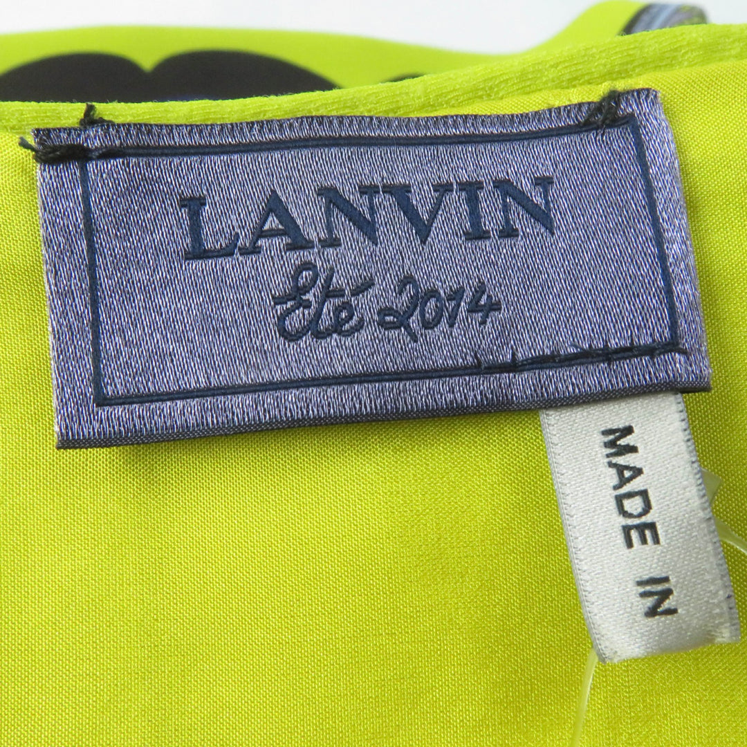 Pristine LANVIN one piece Paisley Pattern Strapless Dress yellow polyester Women 34
