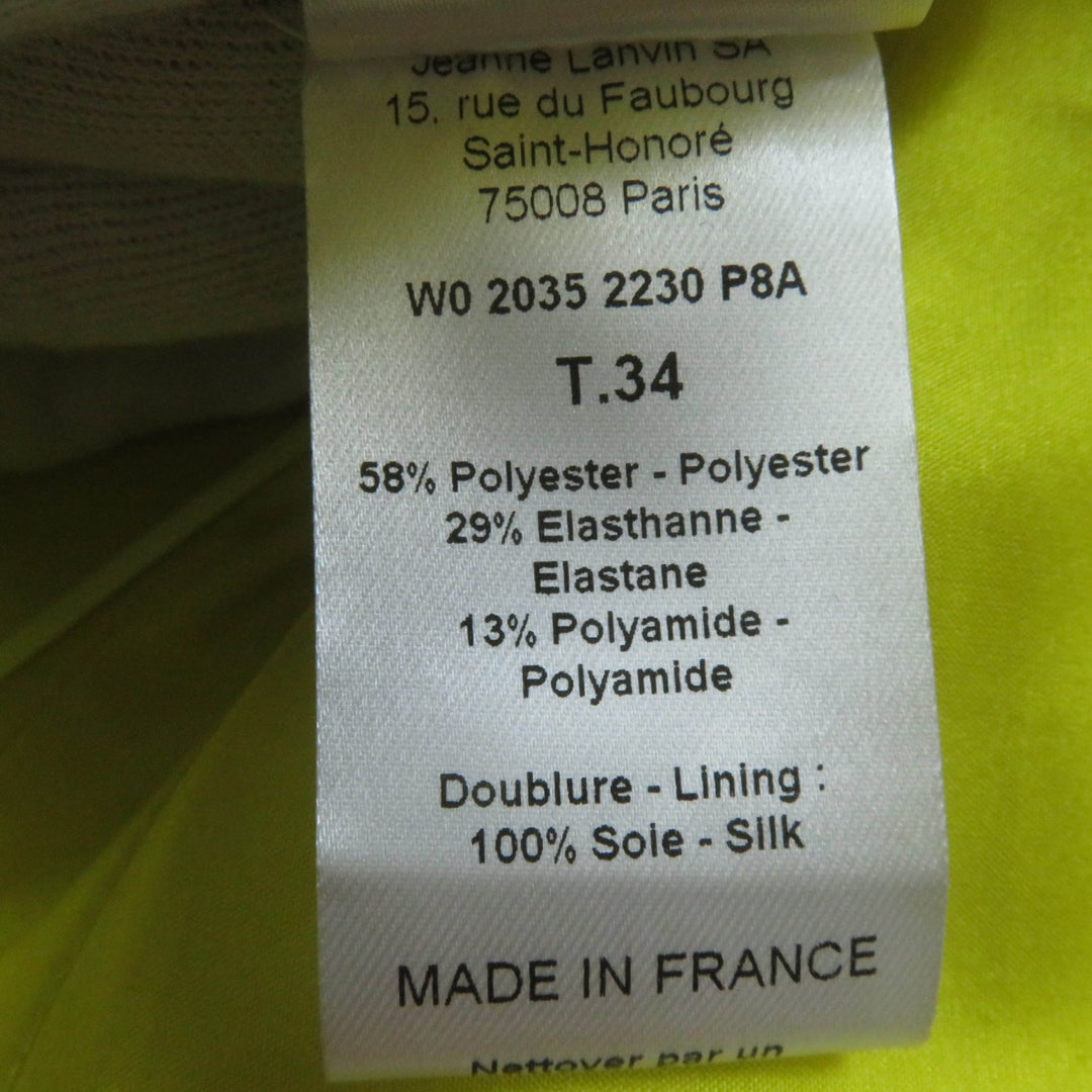 Pristine LANVIN one piece Paisley Pattern Strapless Dress yellow polyester Women 34
