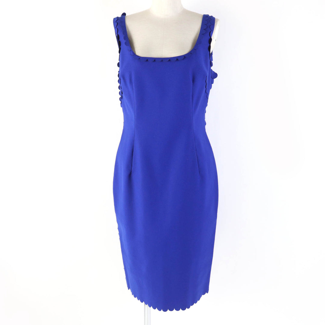 Pristine LANVIN one piece Scalloped sleeveless dress blue polyamide Women 40
