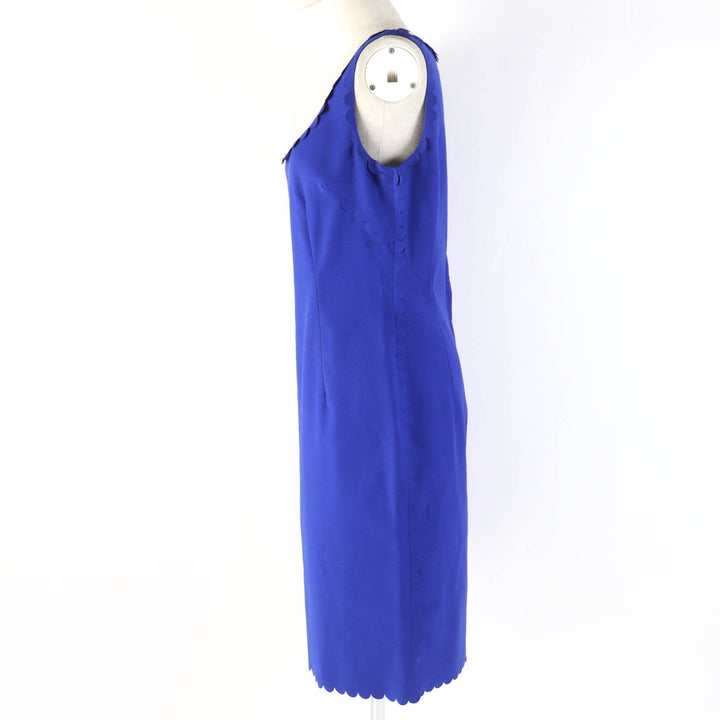 Pristine LANVIN one piece Scalloped sleeveless dress blue polyamide Women 40