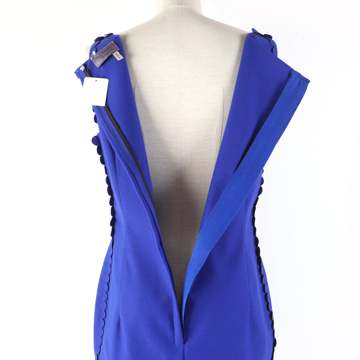Pristine LANVIN one piece Scalloped sleeveless dress blue polyamide Women 40