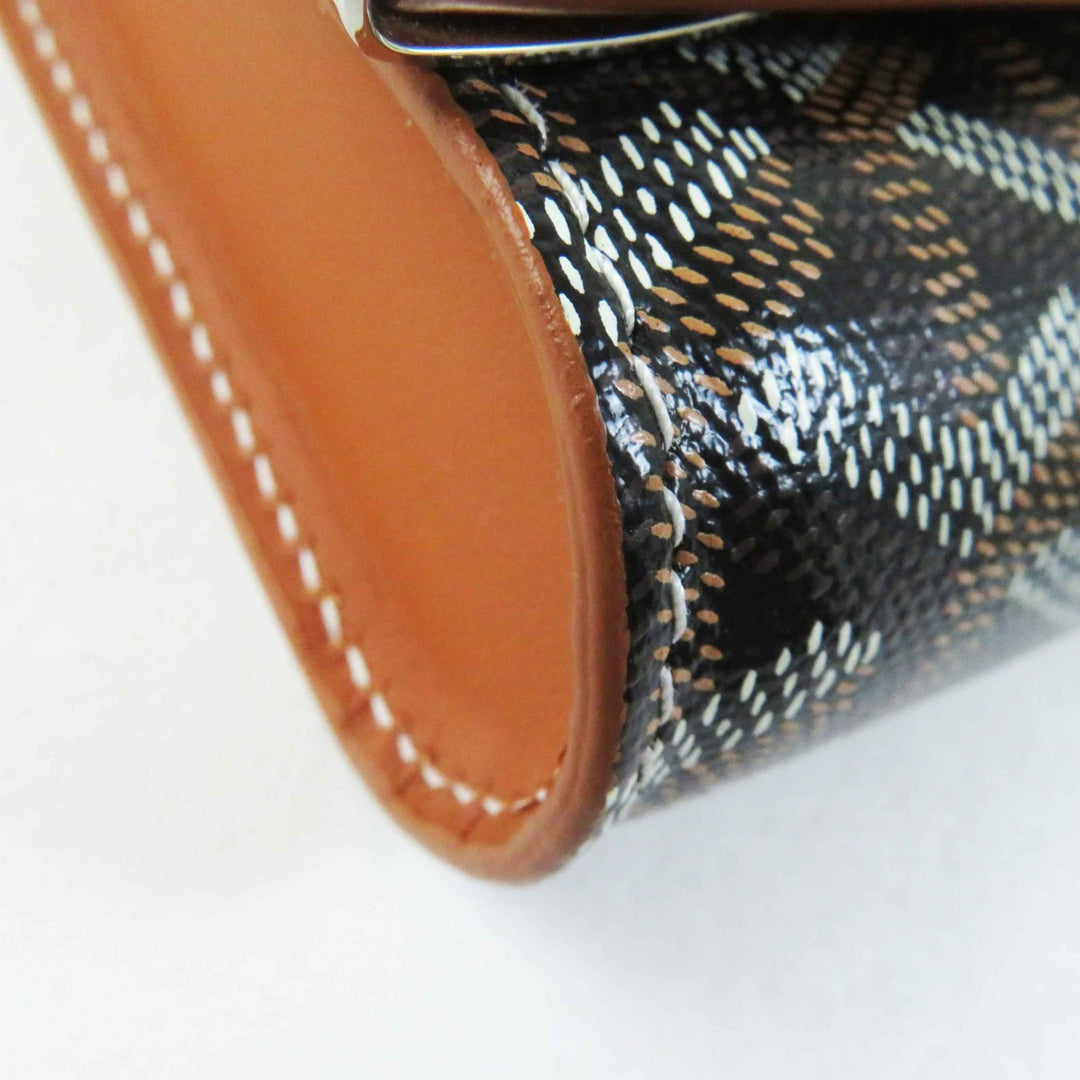 Pristine GOYARD Shoulder Bag Monte Carlo PM Black brown white PVC Women