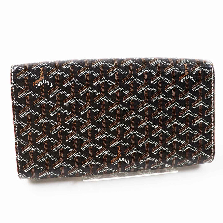 Pristine GOYARD Shoulder Bag Monte Carlo PM Black brown white PVC Women