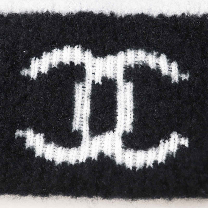Pristine CHANEL gloves COCO Mark Bicolor Black White wool Women