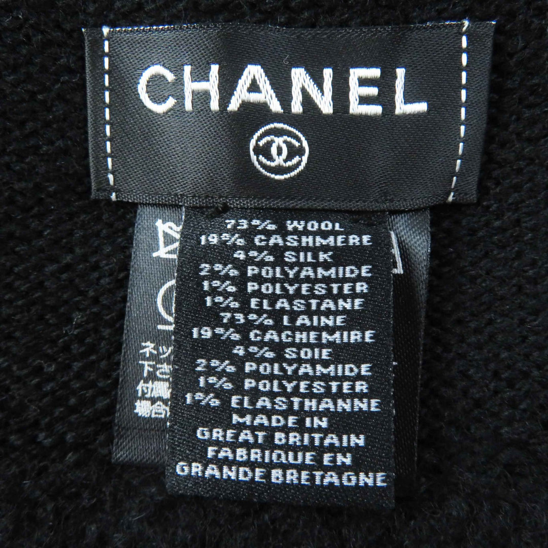 Pristine CHANEL gloves COCO Mark Bicolor Black White wool Women