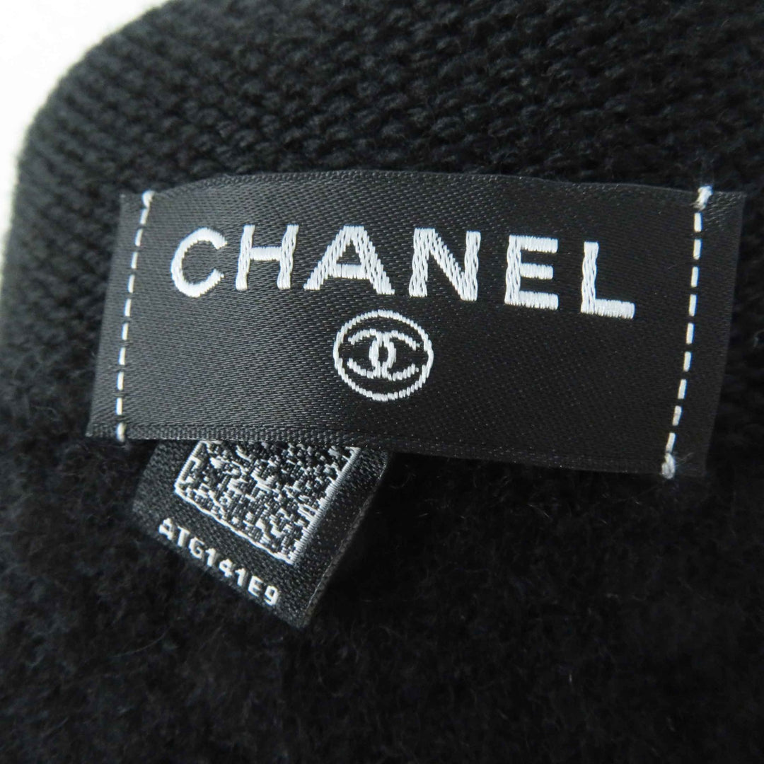 Pristine CHANEL gloves COCO Mark Bicolor Black White wool Women