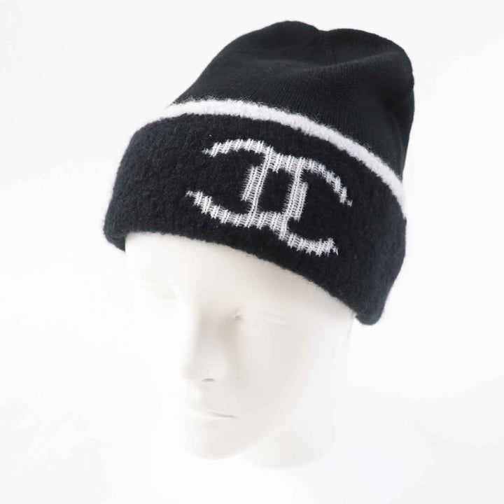Pristine CHANEL gloves COCO Mark Bicolor Black White wool Women