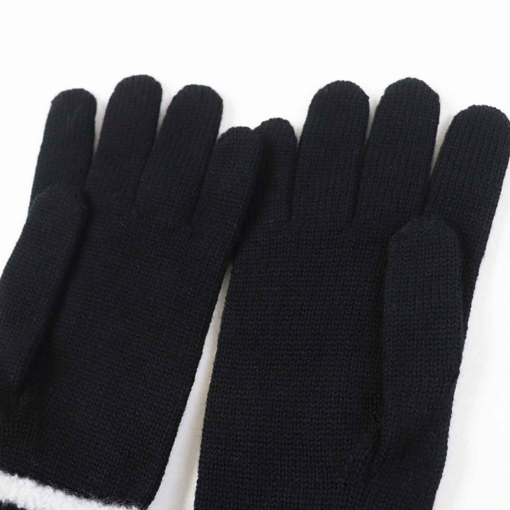 Pristine CHANEL gloves COCO Mark Bicolor Black White wool Women