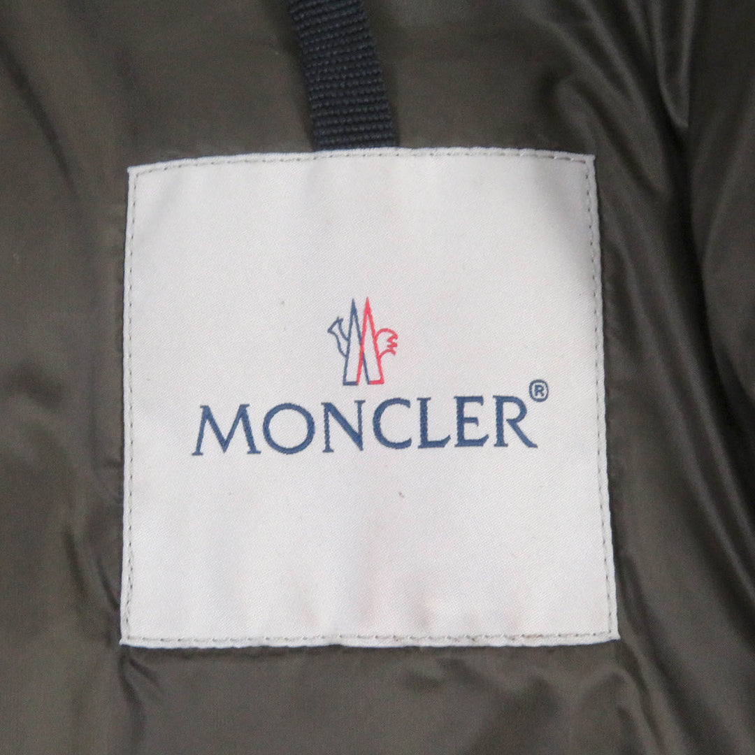 Great MONCLER Down jacket LEFRANC GIUBBOTTO stand-up collar Brown Goat leather mens 2