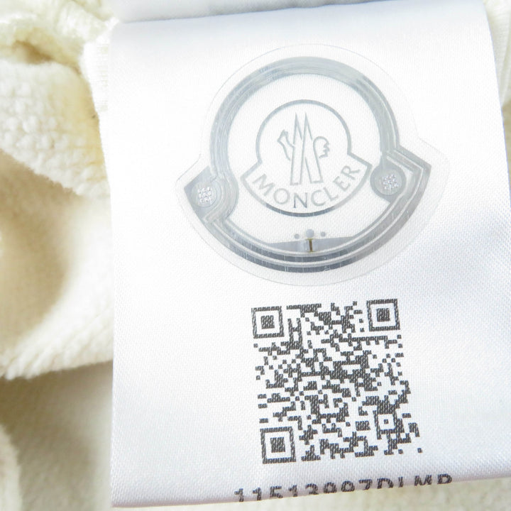 Great MONCLER sweat FELPA Oversized long sleeve sweatshirt with logo Ivory cotton Women S