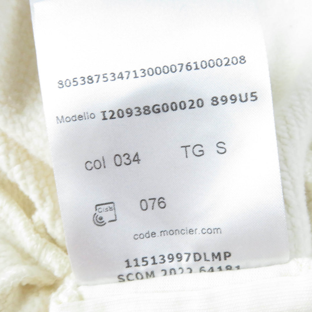 Great MONCLER sweat FELPA Oversized long sleeve sweatshirt with logo Ivory cotton Women S