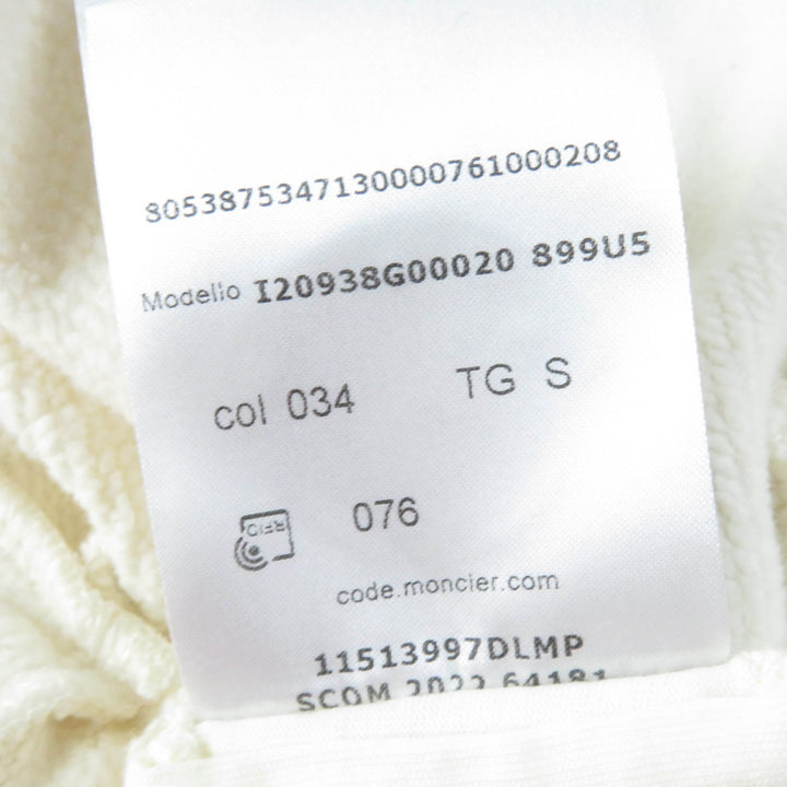 Great MONCLER sweat FELPA Oversized long sleeve sweatshirt with logo Ivory cotton Women S