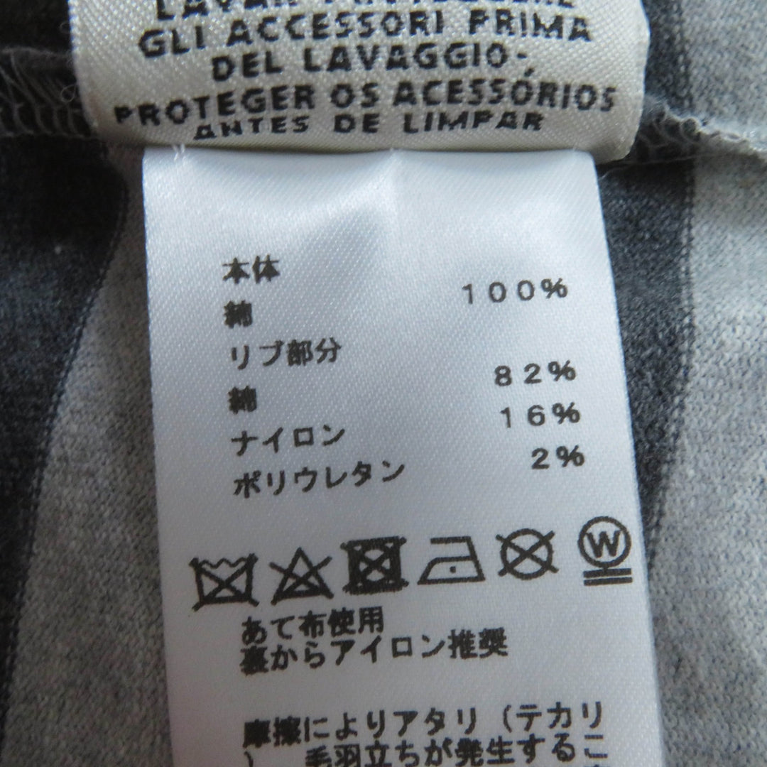 Great HERMES one piece Mariniere Hooded striped sweatshirt gray cotton Women 34